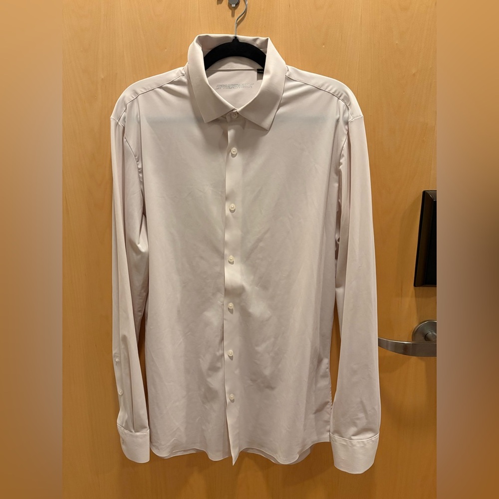 Spaidersilk Men's Button Down Long Sleeve Dress Shirt, STRETCH